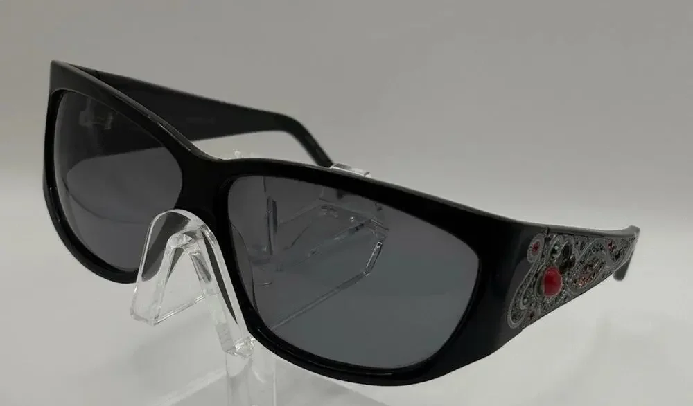 Judith Leiber Sunglasses Black Rhinestone Italy 61-10